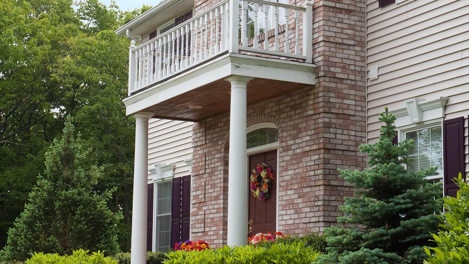 A gorgeous brick home with lovely landscaping in New Albany, OH.