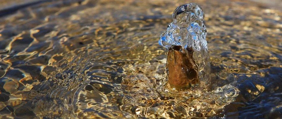 Water feature with a bubbler in Mansfield, OH.