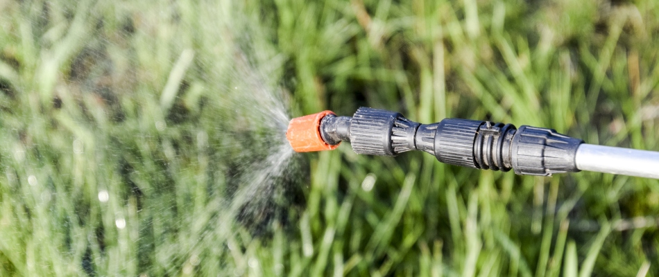 Liquid fertilizer being applied to lawn in Ashland, OH.